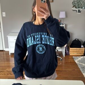 University Of Rhode Island Crew neck, Navy blue and blue letters